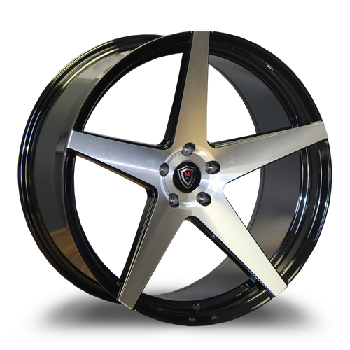 Marquee Wheels® M1001 Wheels Rims 20x9 5x4.5 (5x114.3) Black Machined 33 | 1001209511433BP