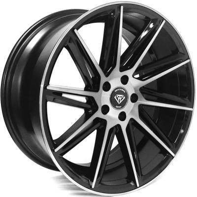 White Diamond® W4617J Wheels Rims 20x9 5x4.5 (5x114.3) Black Machined 38 | 46172095511438BP