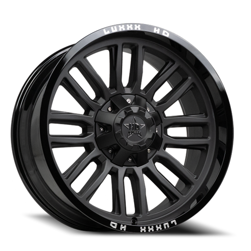 Luxxx Hd Lhd26 Wheel 20x10 6x135 & 6x139.7 Matte Black w/ Gloss Black Lip -18mm | LHD2620106135139-18G-A5