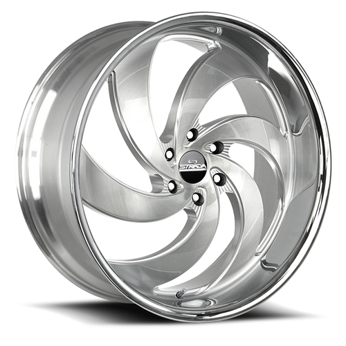 DOORBUSTER PRICING! - Strada Street Classics C06 Retro 6 Wheel 26x10 6x135 Brushed Silver w/ Stainless Lip 26mm - MINIMUM PURCHASE OF 4 WHEELS - FREE T-SHIRT INCLUDED! | C06663526BFSMLSS