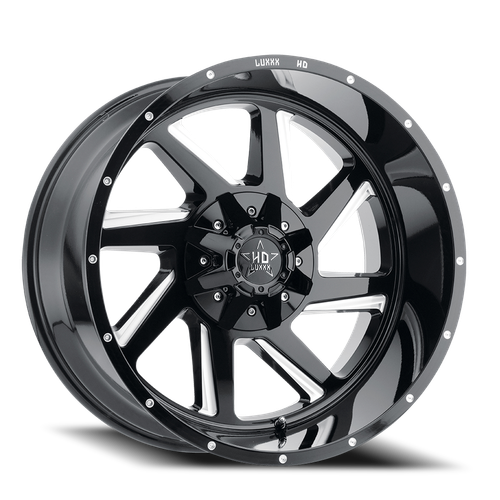 Luxxx Hd Lhd14 Wheel 22x12 8x170 Gloss Black Milled -44mm | LHD1422128165170-44K-A1