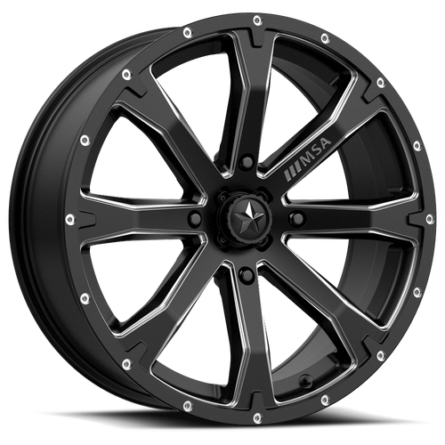 Msa Offroad M42 Bounty Atv Utv Wheel 15x7 4x110 Satin Black Milled 10mm - FREE T-SHIRT INCLUDED! | M42-05710