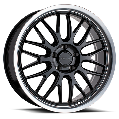 Petrol P4C Wheel 20x8.5 5x112 Gloss Black w/ Machined Cut Lip 40mm | 2085P4C405112B66