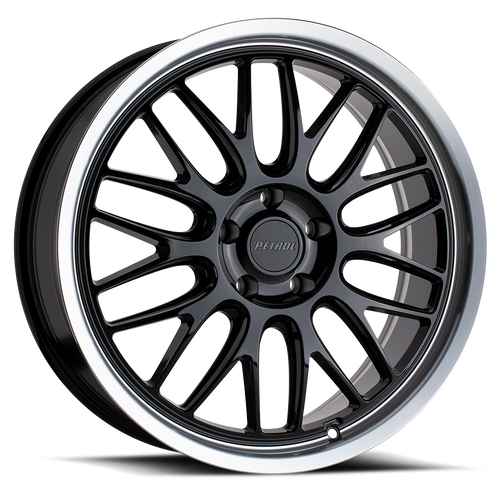 Petrol P4C Wheel 20x8.5 5x114.3 Gloss Black w/ Machined Cut Lip 40mm | 2085P4C405114B76