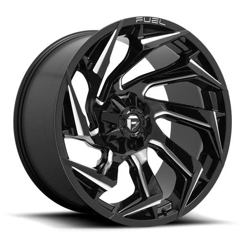 Fuel D753 Reaction Wheel 24x12 5x127 & 5x139.7 Gloss Black Milled -44mm - MINIMUM PURCHASE OF 4 WHEELS | D75324205747