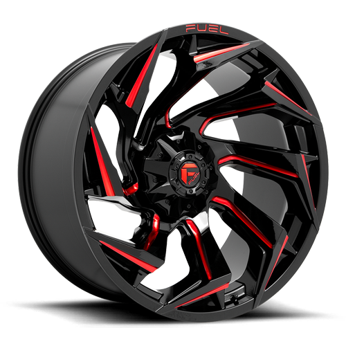 Fuel D755 Reaction Wheel 20x10 8x170 Gloss Black Milled With Red Tint -18mm - FREE T-SHIRT INCLUDED! | D75520001747