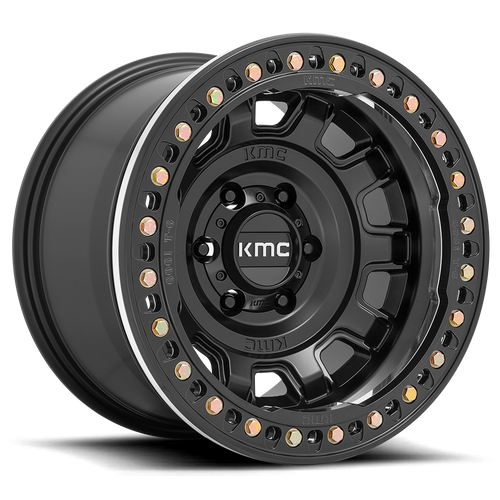 Kmc Km236 Tank Beadlock Wheel 17x9 6x139.7 Satin Black -38mm - FREE T-SHIRT INCLUDED! | KM23679060738N