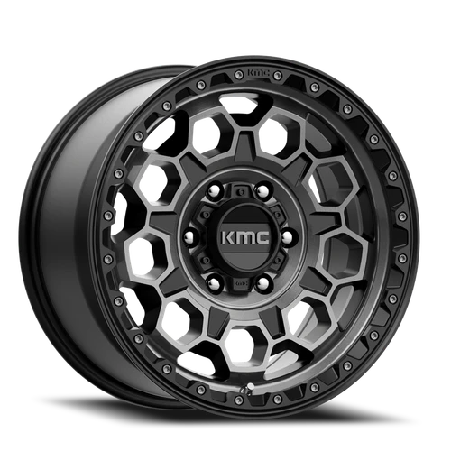 Kmc Km545 Trek Wheel 17x8 5x114.3 Satin Black Machined With Gray Tint 35mm - FREE T-SHIRT INCLUDED! | KM54578012435