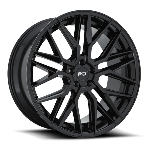 Niche M224 Gamma Wheel 24x10 5x130 Gloss Black 35mm - MINIMUM PURCHASE OF 4 WHEELS - FREE T-SHIRT INCLUDED! | M224240046+35