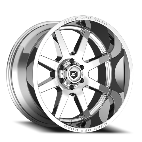 DOORBUSTER PRICING! - Gear Off Road 762C Pivot Wheel 20x9 6x139.7 Chrome w/ Lip Logo 18mm | 762C-2098318