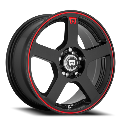 Motegi Mr116 Fs5 Wheel 15x6.5 4x100 & 4x108 Matte Black w/ Red Racing Stripe 40mm | MR11656508740