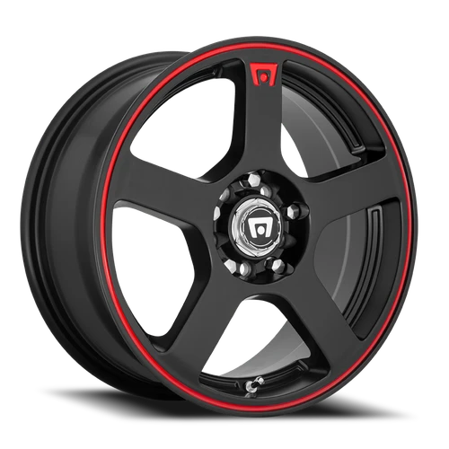 Motegi Mr116 Fs5 Wheel 17x7 4x100 & 4x114.3 Matte Black w/ Red Racing Stripe 40mm | MR11677098740