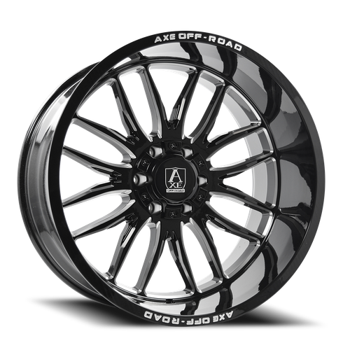 DOORBUSTER PRICING! - Axe Hades Wheel 20x10 6x135 & 6x139.7 Gloss Black Milled -19mm - FREE T-SHIRT INCLUDED! | 201012H-19HADBM