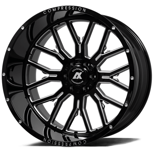 Axe Ax6.0 Wheels Rims 22x12 6x135 6x139.7 Gloss Black Milled -44mm | 221212H-44AX6BM