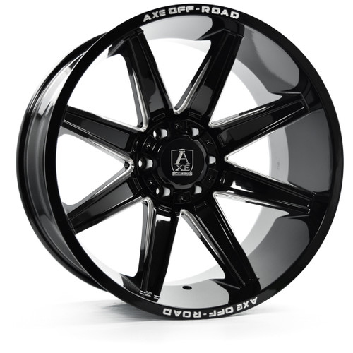 Axe Artemis Wheels Rims 24x14 8x165.1 Gloss Black Milled -76mm | 24148165-76ARTBM