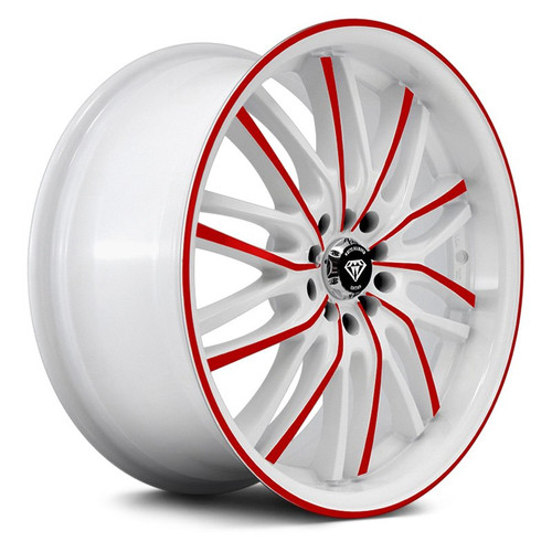 White Diamond® W3108 Wheels Rims 17x7 4x100 White Red 35 | 31081775810011435WRF