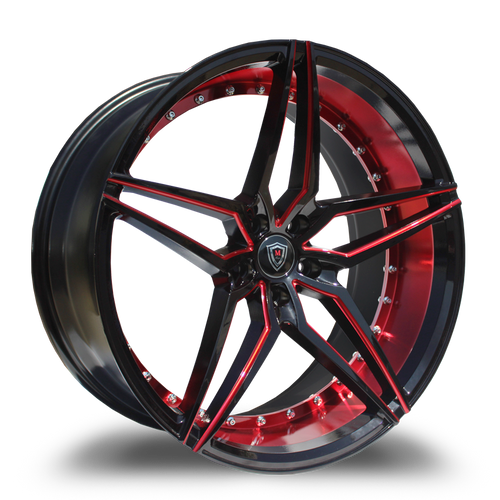 Marquee® M3259 Wheels Rims 19x8.5 5x112 Black Red Milled 25 | 32591985511225NBR