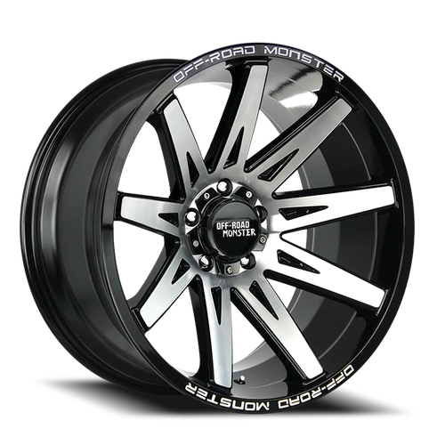 DOORBUSTER PRICING! - Off Road Monster M25 M25 Wheel 20x10 5x127 Gloss Black Machined -19mm - FREE T-SHIRT INCLUDED! | M250527N19GBM