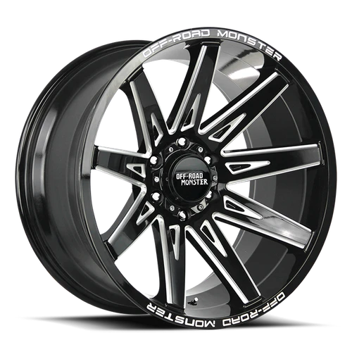 DOORBUSTER PRICING! - Off Road Monster M25 M25 Wheel 20x10 6x139.7 Gloss Black Milled -19mm - FREE T-SHIRT INCLUDED! | M250639N19GBML