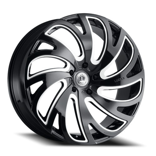 Luxxx Alloys Lux 23 Wheel 22x8.5 5x120 Gloss Black Milled 30mm | LUX2322855120+30B-A1