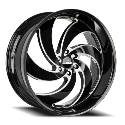 DOORBUSTER PRICING! - Strada Street Classics C06 Retro 6 Wheel 26x10 6x135 Gloss Black Milled w/ Stainless Lip 26mm - MINIMUM PURCHASE OF 4 WHEELS - FREE T-SHIRT INCLUDED! | C06663526GBMLSS