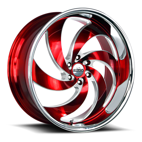 DOORBUSTER PRICING! - Strada Street Classics C06 Retro 6 Wheel 26x10 6x135 Milled Candy Red w/ Stainless Lip 26mm - MINIMUM PURCHASE OF 4 WHEELS - FREE T-SHIRT INCLUDED! | C06663526RMLSS
