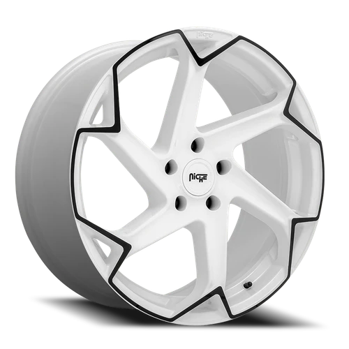 Niche M257 Flash Wheel 20x10.5 5x112 Gloss White With Black 40mm | M2572005F8+40