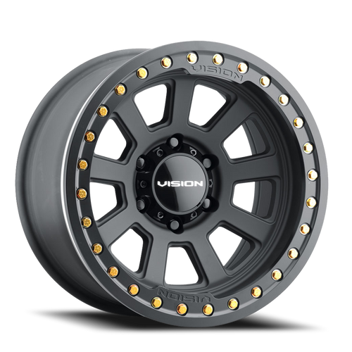 Vision Ojos 350 Wheel 17x9 5x127 Satin Black -40mm | 350BL7973SBBR-40