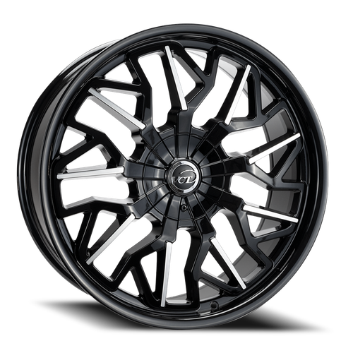 Vct Cyclone Wheel 20x8.5 5x115 & 5x120 Black Machined 40mm | CYC-208551520+40BM