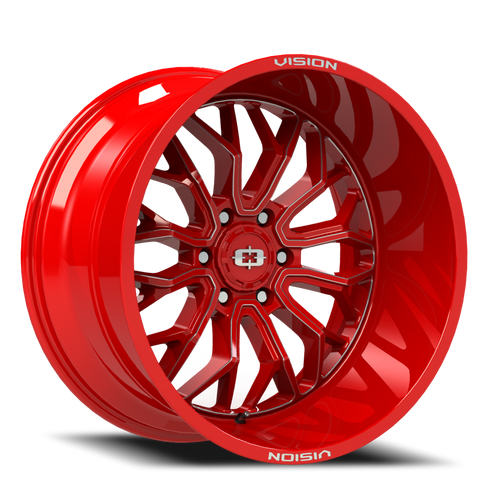 Vision Riot 402 Wheel 22x10 6x135 Red Tint Milled Spokes -19mm | 402-22036RTMS-19