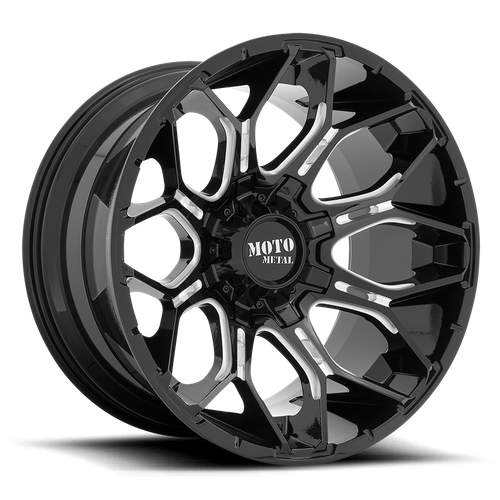 Moto Metal Mo808 Sniper Wheel 20x10 8x180 Gloss Black Milled -18mm | MO80821088318N