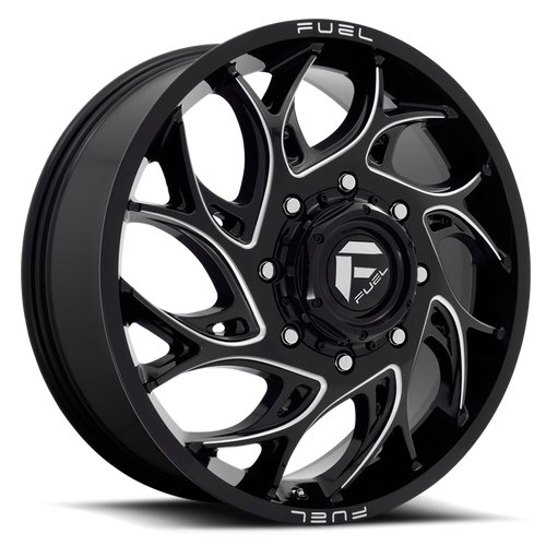 Fuel D741 Runner Dually Wheel 22x8.25 8x200 Gloss Black Milled 105mm - FREE T-SHIRT INCLUDED! | D741228292