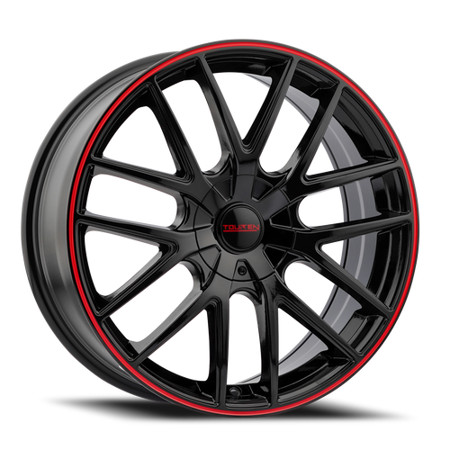 DOORBUSTER PRICING! - Touren Tr60 Wheel 17x7.5 5x110 & 5x115 Gloss Black With Red Ring 42mm | 3260-7711BR