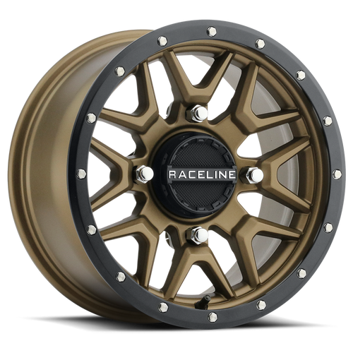 Raceline A94Bz Krank Atv Wheels Rims 15x7 4x156 Bronze W/ Black Lip 10mm | A94BZ-57056+10