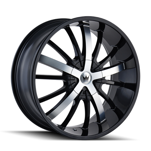 Mazzi Essence Wheels Rims 24x9.5 5x115 5x120 Gloss Black Machined 18mm | 364-24918B