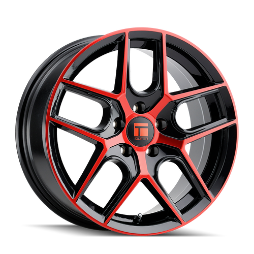 Touren Tr79 Wheels Rims 17x8 5x112 Gloss Black Machined With Red Tint 35mm | 3279-7845BRT35
