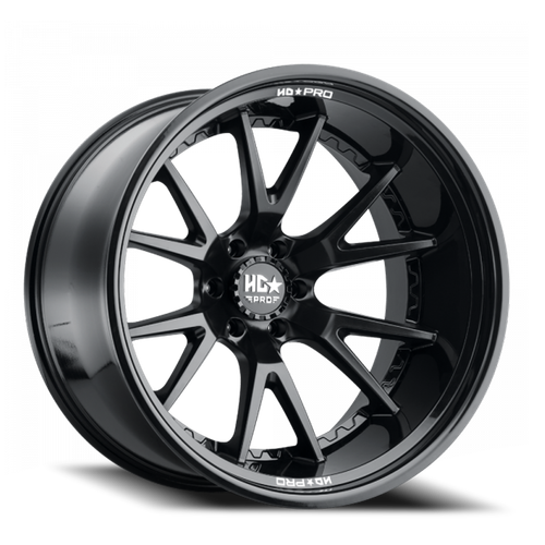 Luxxx Hd Lhd Pro 1 Wheel 24x14 6x135 Matte Black w/ Gloss Black Lip -76mm - MINIMUM PURCHASE OF 4 WHEELS | LHDPRO124146135-76E-A5
