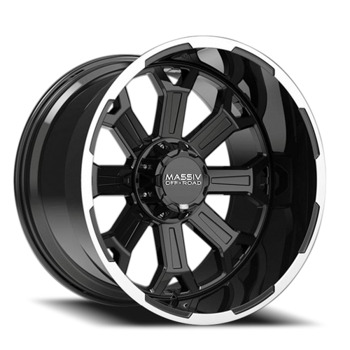 DOORBUSTER PRICING! - Massiv Off-Road Or2 Wheel 20x12 5x127 & 5x139.7 Gloss Black -44mm - FREE T-SHIRT INCLUDED! | MAS-OR2-21206-N44B