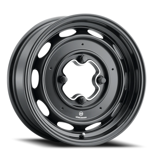 DOORBUSTER PRICING! - Mobelwagen Mw430B Interceptor Wheel 15x4.5 4x130 Black 25mm - FREE T-SHIRT INCLUDED! | MW-430B-54530+25