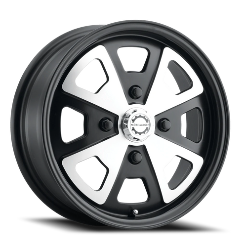 DOORBUSTER PRICING! - Mobelwagen Mw730B Schnell Wheel 15x5.5 4x130 Black Machined 35mm - FREE T-SHIRT INCLUDED! | MW-730M-55530+35