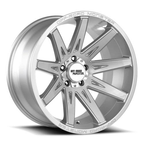 DOORBUSTER PRICING! - Off Road Monster M25 M25 Wheel 22x12 6x139.7 Brushed Silver -44mm - FREE T-SHIRT INCLUDED! | M25212639N44BFS