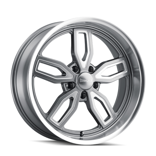 Ridler 608 Wheels Rims 18x8 5x120.65 Gloss Grey Milled 0mm | 608-8861G