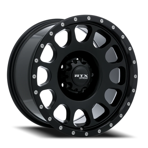 DOORBUSTER PRICING! - Rtx Baja Wheel 18x9 6x135 Satin Black With Milled Rivets 10mm | 82804