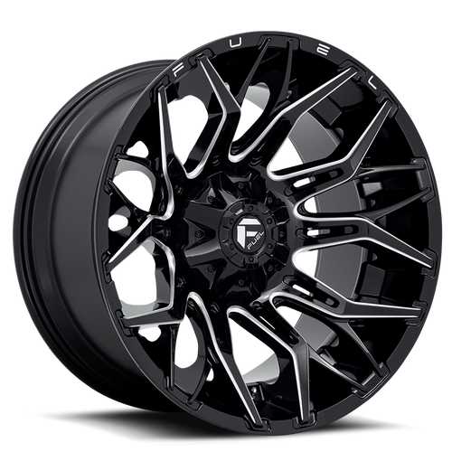Fuel D769 Twitch Wheel 22x12 5x114.3 & 5x127 Gloss Black Milled -44mm - MINIMUM PURCHASE OF 4 WHEELS | D76922202647