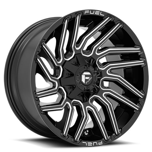 Fuel D773 Typhoon Wheel 22x10 5x114.3 & 5x127 Gloss Black Milled -18mm - FREE T-SHIRT INCLUDED! | D77322002647