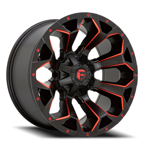 Fuel D787 Assault Wheel 18x9 6x135 & 6x139.7 Matte Black Milled With Red Tint 19mm - FREE T-SHIRT INCLUDED! | D78718909856