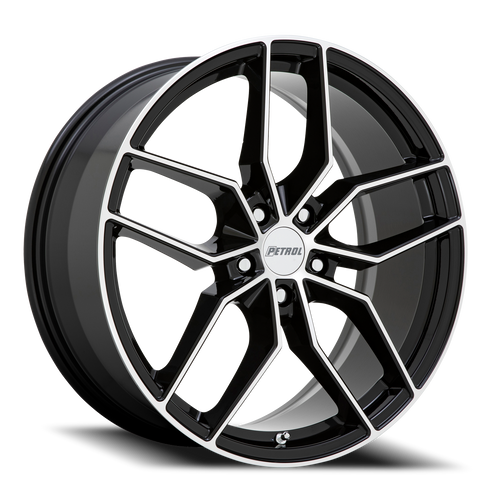 Petrol P5C Wheel 19x8 5x115 Gloss Black w/ Machined Face 40mm | 1980P5C405115B76