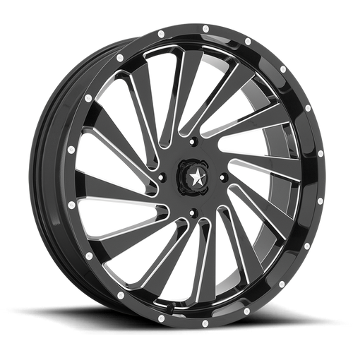 Msa Offroad M46 Blade Atv Utv Wheel 22x7 4x156 Gloss Black Milled 0mm - FREE T-SHIRT INCLUDED! | M46-022756M