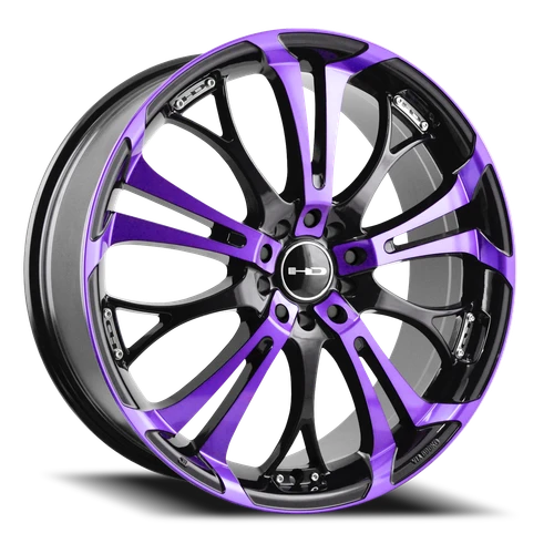 Hd Spinout Wheel 17x7 5x100 & 5x114.3 Purple 40mm | SO17703740BK-PR