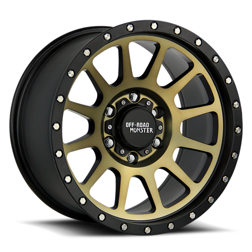 DOORBUSTER PRICING! - Off Road Monster M10 M10 Wheel 17x9 5x127 Flat Black Machined w/ Bronze Tint 0mm - FREE T-SHIRT INCLUDED! | M10752700BBZ